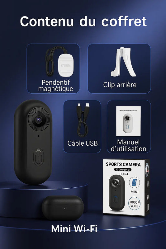 👉 Mini Caméra d’Action JETO H88 4K – Ultra Compacte, Magnétique, Autonomie 150min, WiFi, Enregistrement Mains Libres TechElite