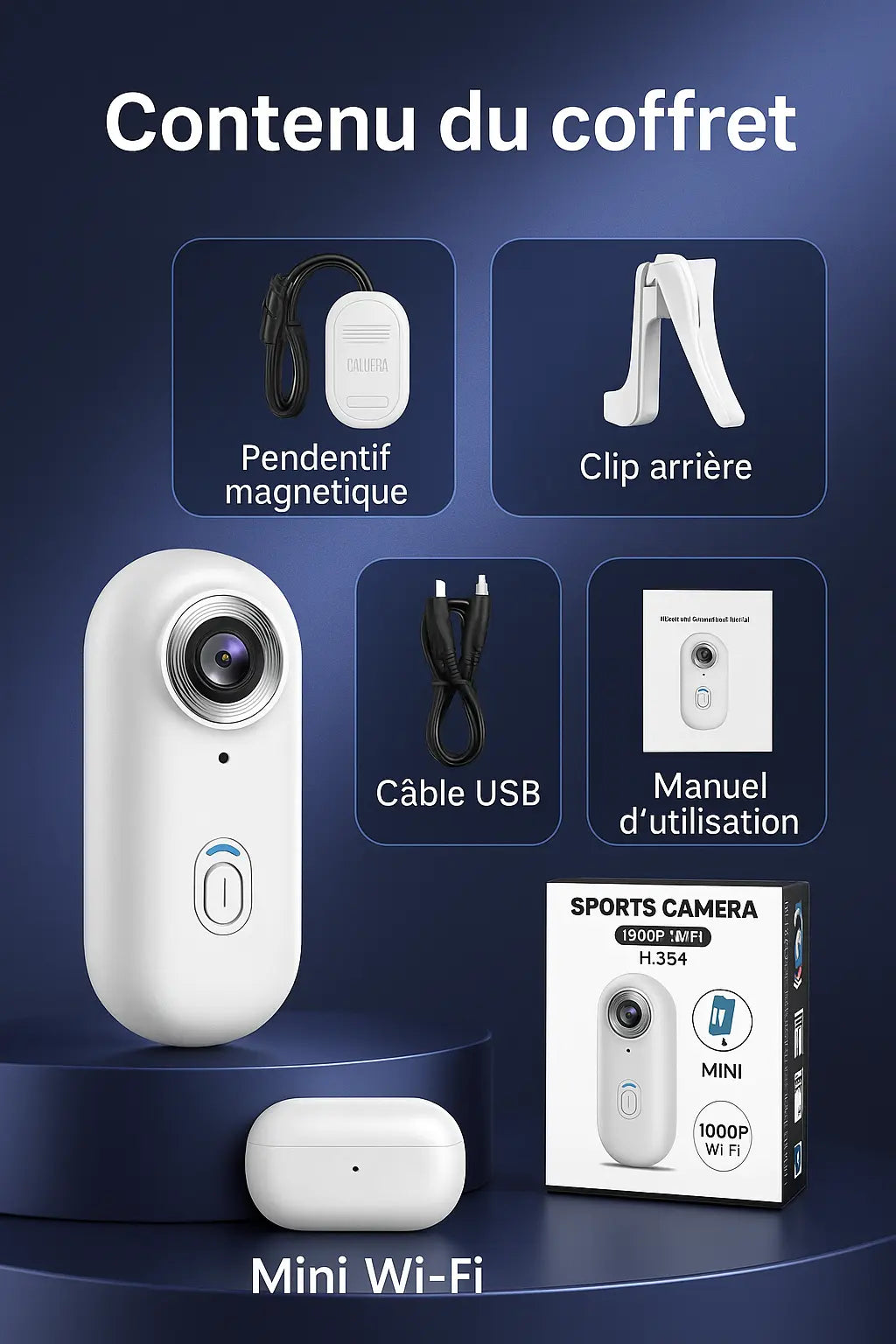 👉 Mini Caméra d’Action JETO H88 4K – Ultra Compacte, Magnétique, Autonomie 150min, WiFi, Enregistrement Mains Libres TechElite