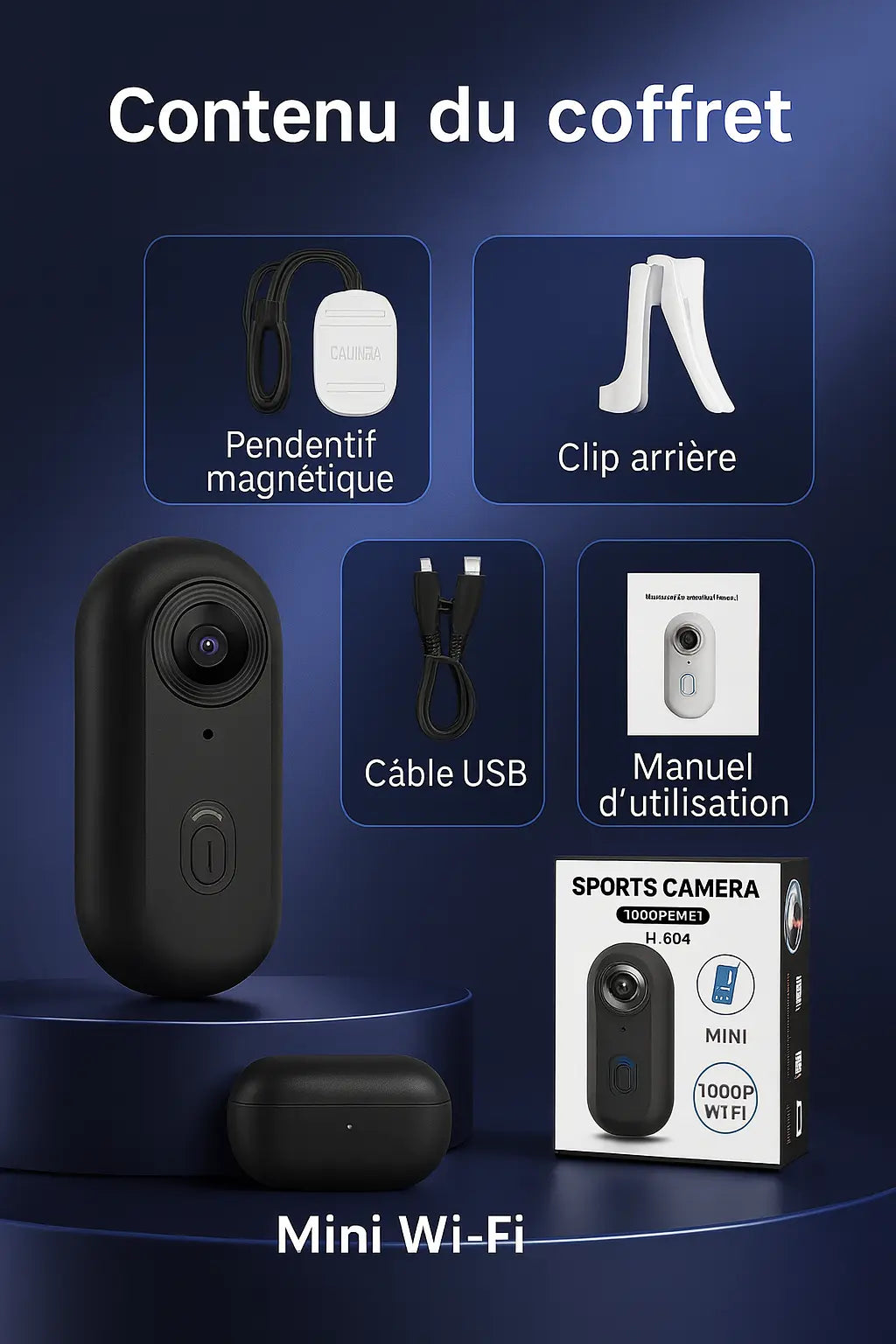 👉 Mini Caméra d’Action JETO H88 4K – Ultra Compacte, Magnétique, Autonomie 150min, WiFi, Enregistrement Mains Libres TechElite